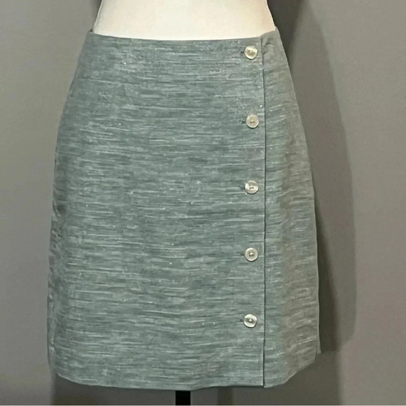 LOFT size 10 back zip linen blend lined skirt with sparkle ✨ NWT - Picture 10 of 16